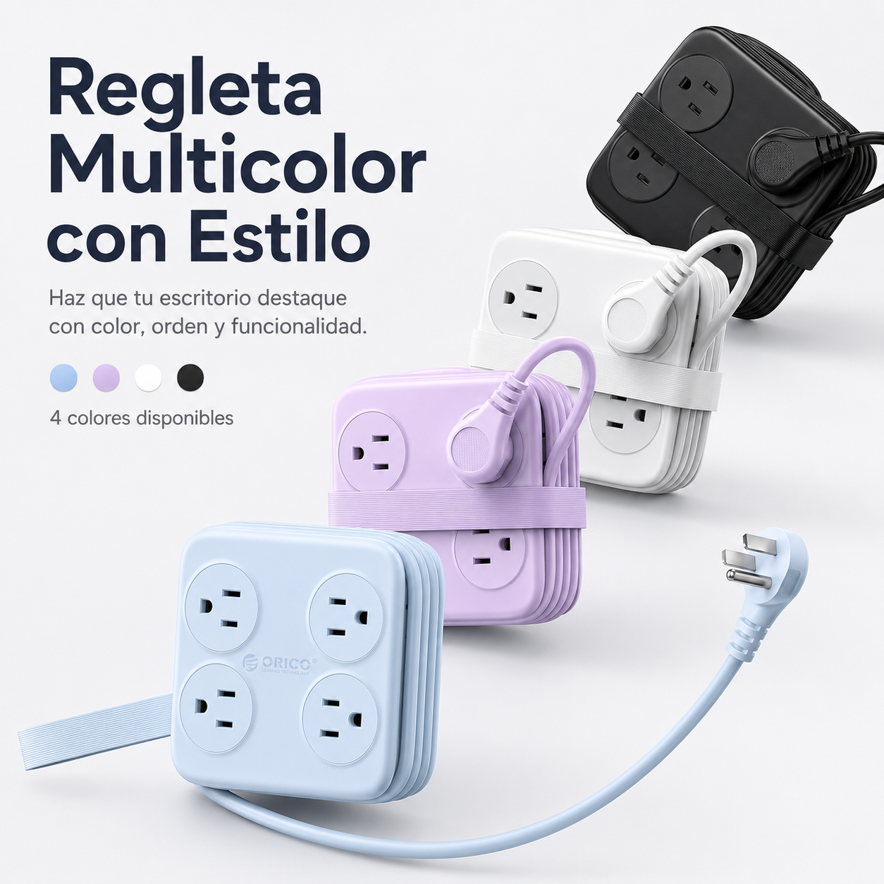 Multitoma Electrica Extension Regleta  11 en 1 Enrollable