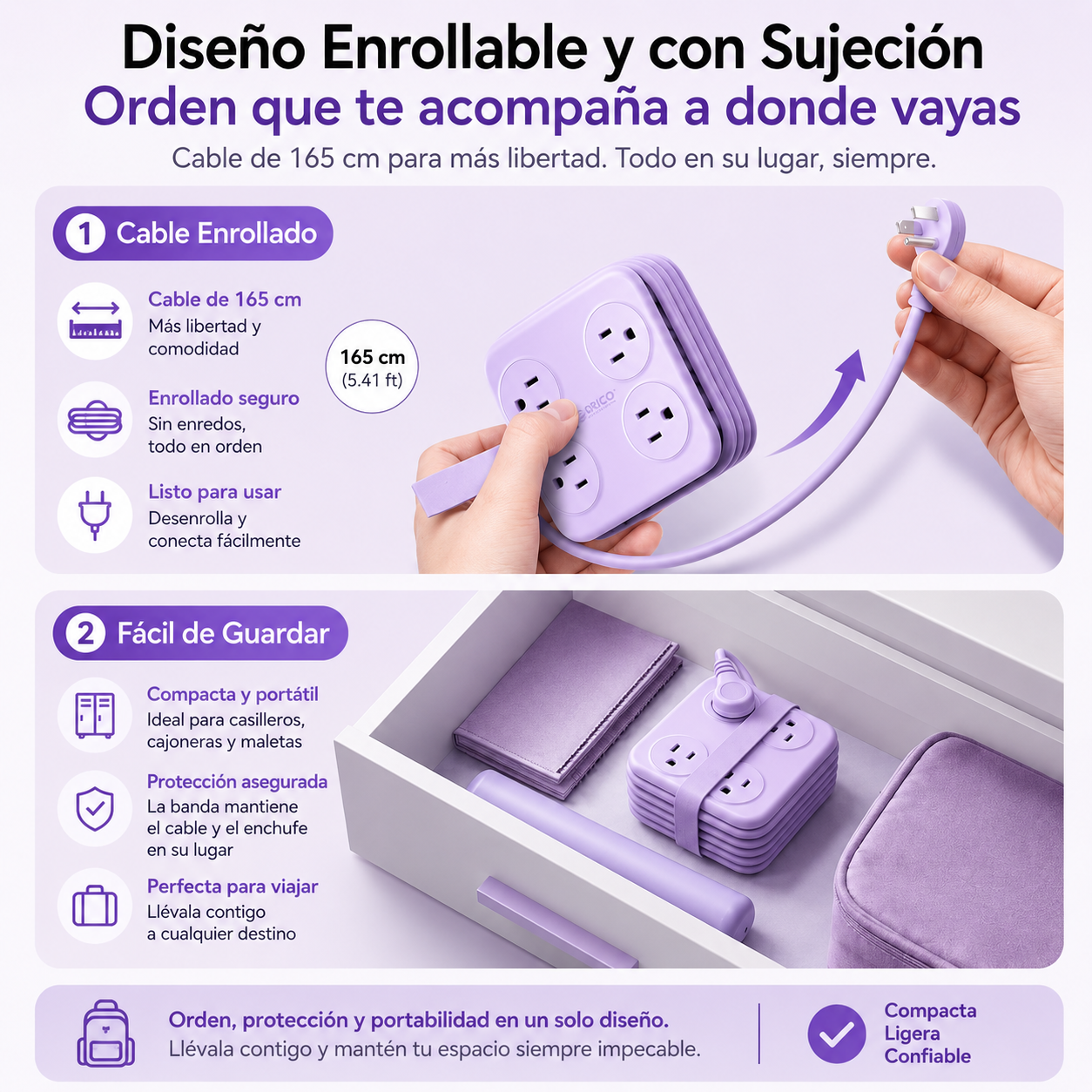 Multitoma Electrica Extension Regleta  11 en 1 Enrollable