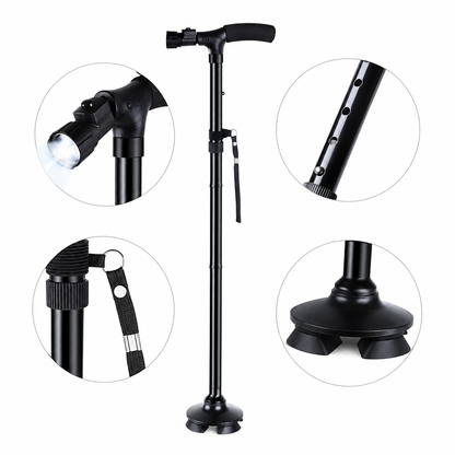 Baston Adulto Mayor Plegable Linterna