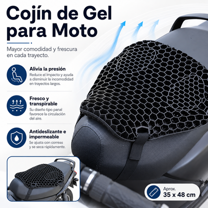 cojín negro de silicona para moto