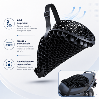 cojín negro de silicona para moto