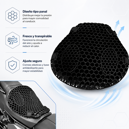 cojín negro de silicona para moto