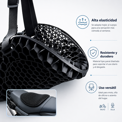 cojín negro de silicona para moto