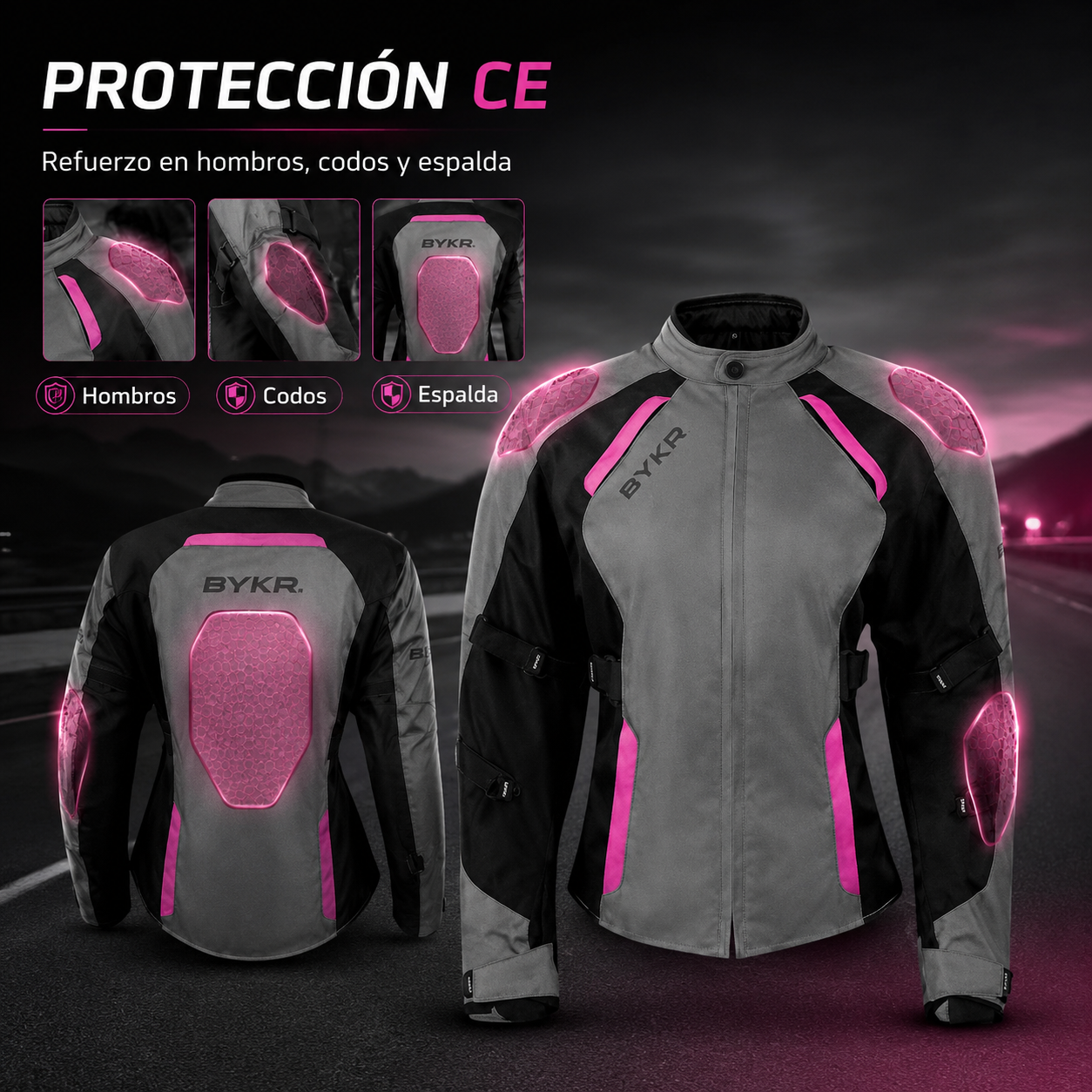 Chaqueta de protección de moto para mujer
