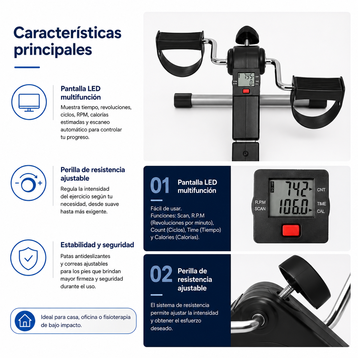 Mini Bicicleta Estática Portátil Pedal