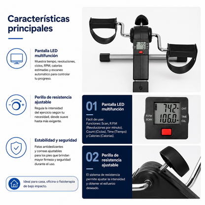 Mini Bicicleta Estática Portátil Pedal